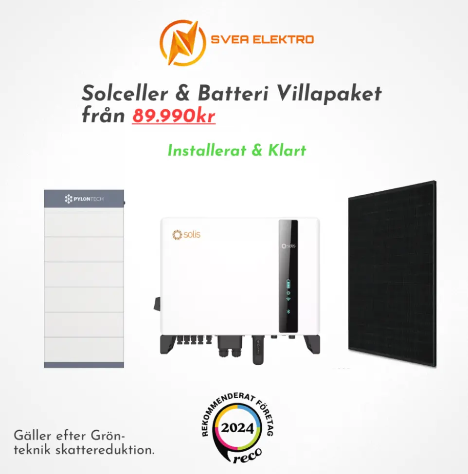 Solceller & Batteri Villapaket från 89.990 kr